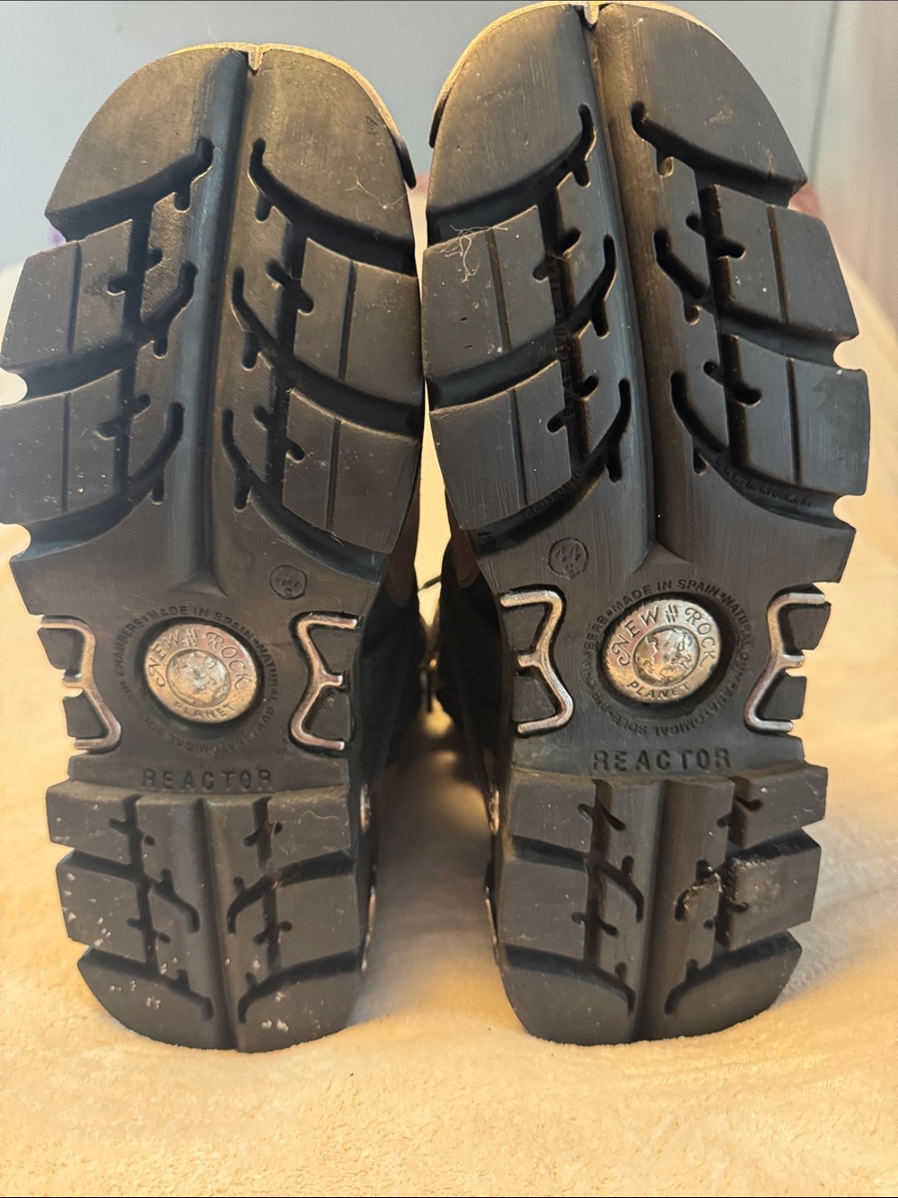 New Rock Men’s Black & Brown Lace-Up Platform Boots - Picture 4 of 12